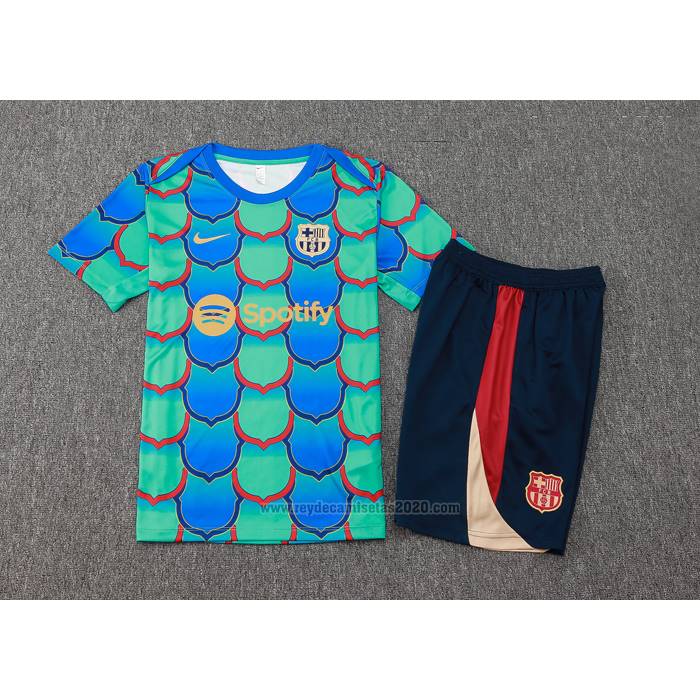 Chandal del Barcelona Manga Corta 2024-2025 Verde - Pantalon Corto